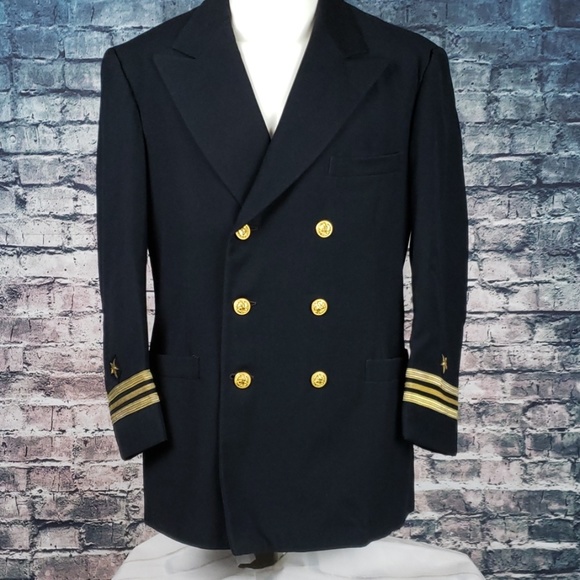 Hibiscus Pizza Other - Airline Pilot Vintage Double Breasted Wool Jacket